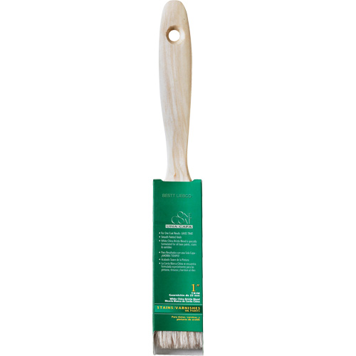 Pinceau pour murs et moulures One Coat, Soie blanche, Manche Bois, Largeur de 1" Brunswick Fyr & Safety