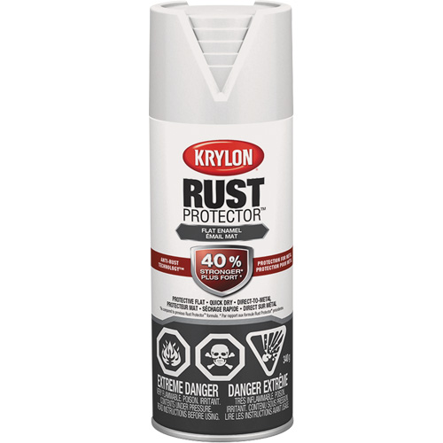 Peinture &agrave; &eacute;mail Rust Protector, Blanc, Tr&egrave;s mat, 12 oz, Canette a&eacute;rosol Brunswick Fyr & Safety