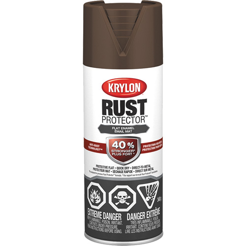 Peinture &agrave; &eacute;mail Rust Protector, Brun cuir, Tr&egrave;s mat, 12 oz, Canette a&eacute;rosol Brunswick Fyr & Safety