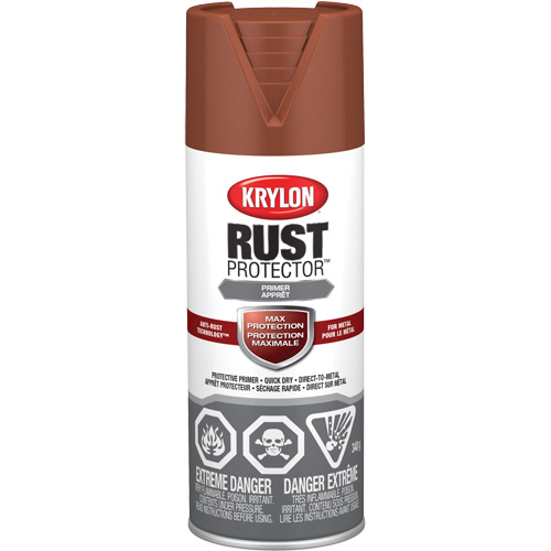 Peinture &agrave; &eacute;mail Rust Protector, Appr&ecirc;t oxyde rouge, Tr&egrave;s mat, 12 oz, Canette a&eacute;rosol Brunswick Fyr & Safety