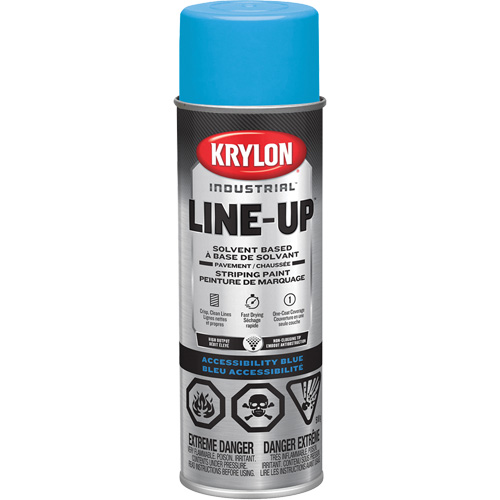 Peinture en a&eacute;rosol industrielle &agrave; base de solvant pour le marquage de la chauss&eacute;e LINE-UP, Bleu, 18 oz, Canette a&eacute;rosol Brunswick Fyr & Safety