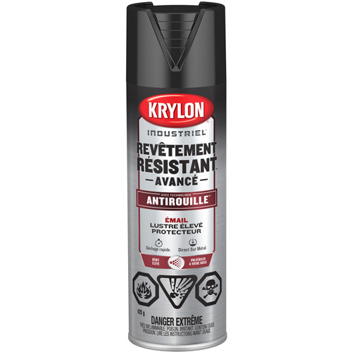 Peinture Tough Coat avec technologie Rust Barrier, Noir, Tr&egrave;s brillant, 425 g, Canette a&eacute;rosol Brunswick Fyr & Safety