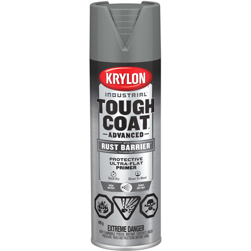 Peinture Tough Coat avec technologie Rust Barrier, Appr&ecirc;t gris, Ultra-mat, 425 g, Canette a&eacute;rosol Brunswick Fyr & Safety