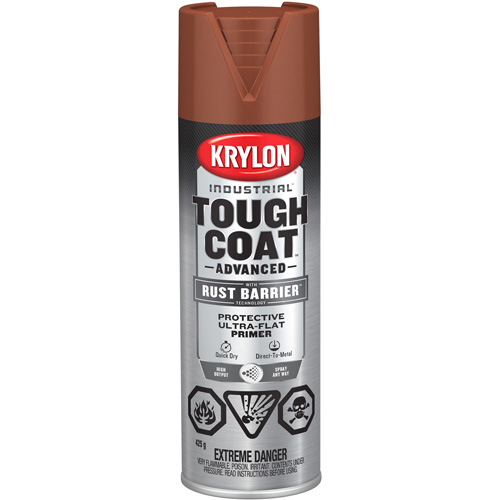 Peinture Tough Coat avec technologie Rust Barrier, Appr&ecirc;t oxyde rouge, Ultra-mat, 425 g, Canette a&eacute;rosol Brunswick Fyr & Safety