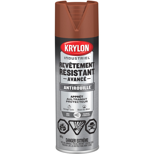 Peinture Tough Coat avec technologie Rust Barrier, Appr&ecirc;t oxyde rouge, Ultra-mat, 425 g, Canette a&eacute;rosol Brunswick Fyr & Safety