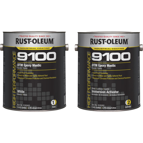 Ensemble de base et d'activateur pour mastic &eacute;poxy DTM du syst&egrave;me 9100, Blanc, Gallon Brunswick Fyr & Safety