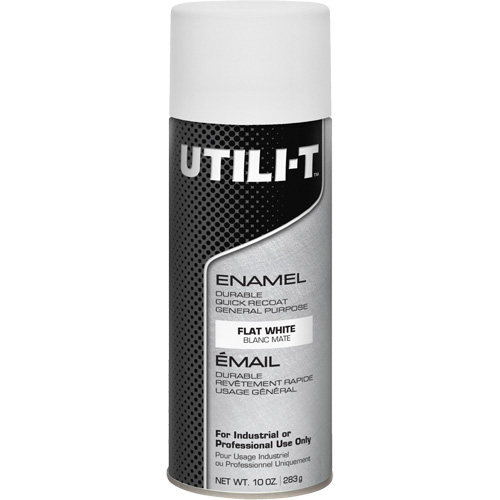 Peinture-&eacute;mail en a&eacute;rosol polyvalent UTILI-T, Blanc, Plat, 10 oz/283 g, Canette a&eacute;rosol Brunswick Fyr & Safety