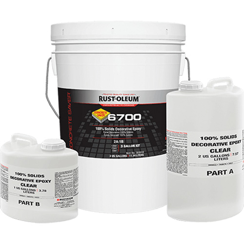 &eacute;poxy d&eacute;coratif 100 % de solides 6700, 3 gal., &eacute;poxy, Tr&egrave;s brillant, Transparent Brunswick Fyr & Safety