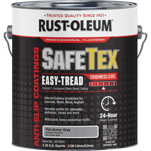 Rev&ecirc;tement d'acrylique SafeTex Easy-Tread, 1 gal., &agrave; l'eau, Plat/Textur&eacute;, Gris Brunswick Fyr & Safety