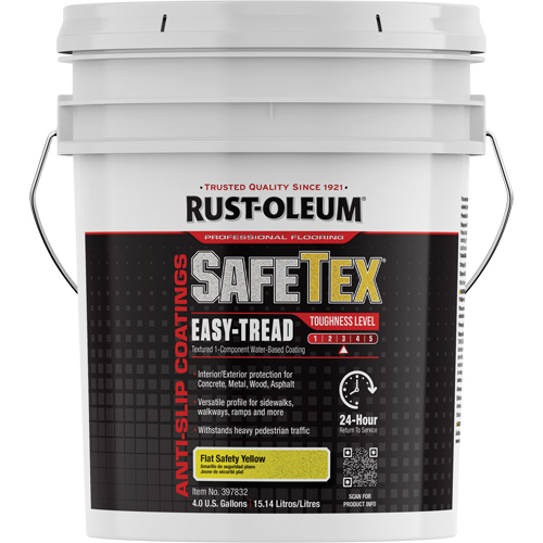 Rev&ecirc;tement d'acrylique SafeTex Easy-Tread, 4 gal., &agrave; l'eau, Plat/Textur&eacute;, Jaune Brunswick Fyr & Safety