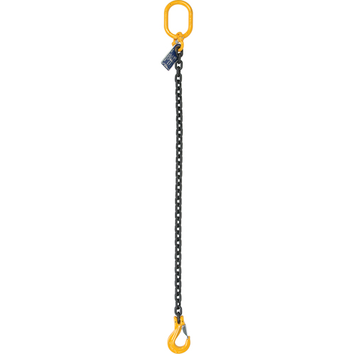 Chain Slings, Grade 80 Chain, Single Legs, Oblong & Slip Hooks, 5/8" x 5' Brunswick Fyr & Safety
