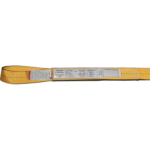 &eacute;lingues de levage en nylon, Pli Simple, Oeillet double, Type 3, 1" la x 3' lo, Limite de charge verticale 1600 lb Brunswick Fyr & Safety