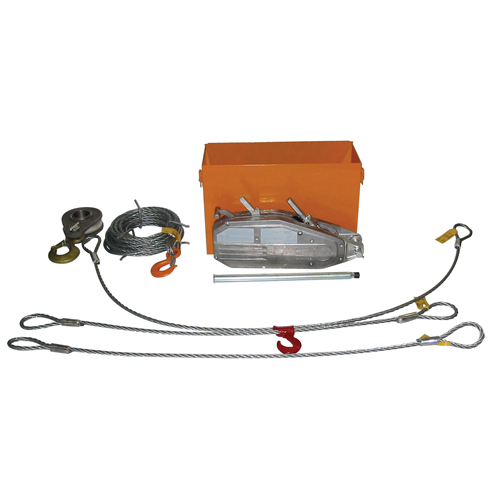 Tirfor&reg; Wire Rope Hoist TU32 Rescue Kit, 5/8" Wire Diameter, 8000  lbs. (4 tons) Capacity Brunswick Fyr & Safety
