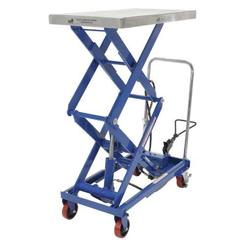 Pneumatic Hydraulic Scissor Lift Table, Steel, 35-1/2" L x 20" W, 800 lbs. Cap. Brunswick Fyr & Safety