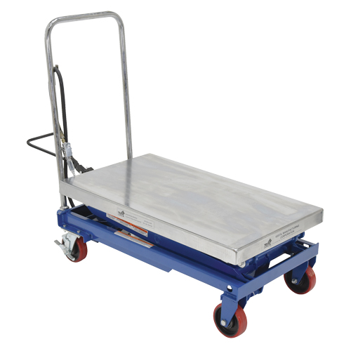 Pneumatic Hydraulic Scissor Lift Table, Steel, 35-1/2" L x 20" W, 800 lbs. Cap. Brunswick Fyr & Safety
