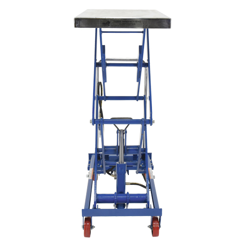 Pneumatic Hydraulic Scissor Lift Table, Steel, 35-1/2" L x 20" W, 800 lbs. Cap. Brunswick Fyr & Safety