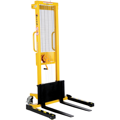 Manual Stacker, Hand Winch Operated, 770 lbs. Capacity, 60" Max Lift Brunswick Fyr & Safety