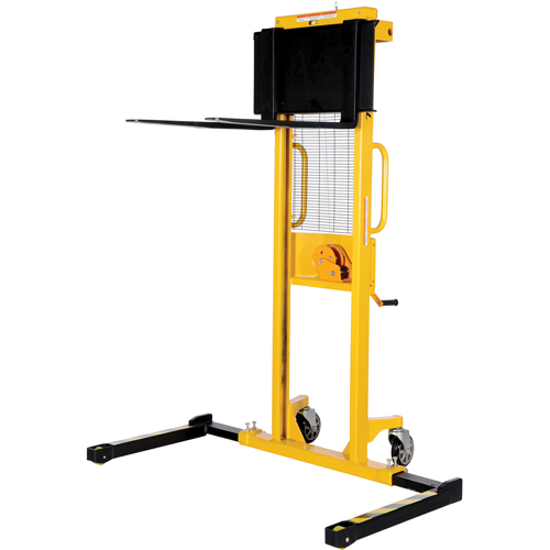 Manual Stacker, Hand Winch Operated, 770 lbs. Capacity, 60" Max Lift Brunswick Fyr & Safety