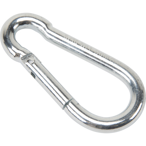 Mousqueton zingu&eacute;, 500 lb (0,25 tonne) Charge d'utilisation max., 5/16" Taille, 1/2" Oeil Brunswick Fyr & Safety