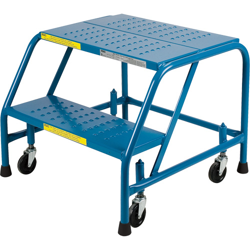 CSA-Certified Rolling Step Ladder, 2 Steps, 22" Step Width, 19" Platform Height, Steel Brunswick Fyr & Safety
