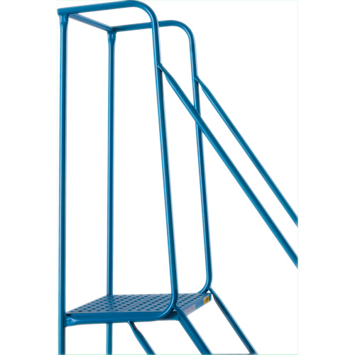 CSA-Certified Rolling Step Ladder with Locking Step, 14 Steps, 30" Step Width, 128" Platform Height, Steel Brunswick Fyr & Safety
