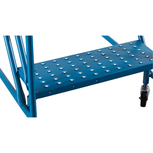 CSA-Certified Rolling Step Ladder with Locking Step, 14 Steps, 30" Step Width, 128" Platform Height, Steel Brunswick Fyr & Safety