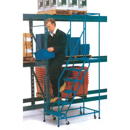 CSA-Certified Rolling Step Ladder, 6 Steps, 22" Step Width, 55" Platform Height, Steel Brunswick Fyr & Safety