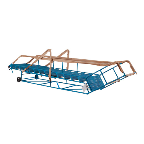 CSA-Certified Rolling Step Ladder with Locking Step, 14 Steps, 30" Step Width, 128" Platform Height, Steel Brunswick Fyr & Safety