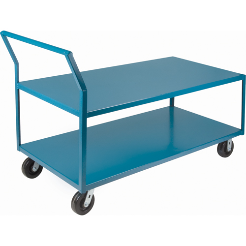 Heavy-Duty Low Profile Shop Carts, 2 Tiers, 30" W x 72" D x 41" H, 2400 lbs. Cap. Brunswick Fyr & Safety