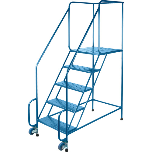 Tilt-N-Roll Ladders, Steel, 6 Steps, 22" Wide, 24" D x 56" H Top Step Brunswick Fyr & Safety