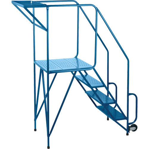 Mechanics/Maintenance Rolling Ladder, Steel, 4 Steps, 38" Platform Height Brunswick Fyr & Safety