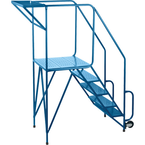 Mechanics/Maintenance Rolling Ladder, Steel, 5 Steps, 47" Platform Height Brunswick Fyr & Safety