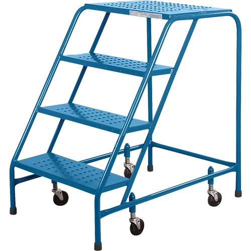 CSA Rolling Step Ladder, 4 Steps, 22" Step Width, 37" Platform Height, Steel Brunswick Fyr & Safety