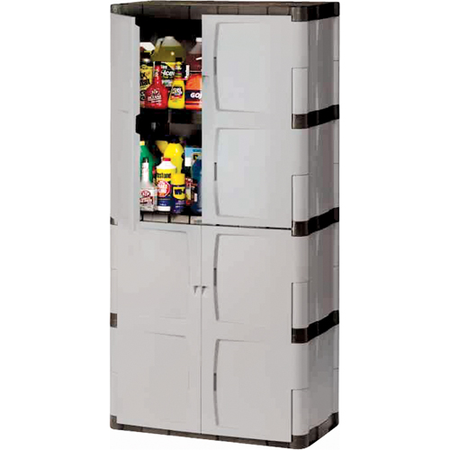 Armoire robuste, Plastique, 3 Tablettes, 72" h x 36" la x 18" P, Mica et charbon Brunswick Fyr & Safety