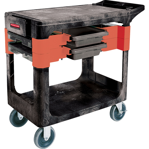 Maintenance Tool Cart, 2 Drawers, 38" L x 19-1/4" W x 33-3/8" H, Black Brunswick Fyr & Safety