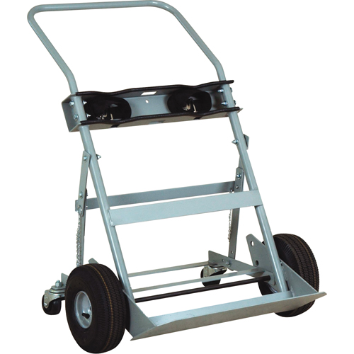 Chariots &agrave; quatre roues pour bouteilles, Roues Pneumatique, Base de 28" la x 6" lo, 1000 lb Brunswick Fyr & Safety
