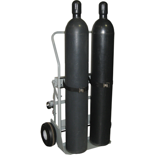 Chariots &agrave; quatre roues pour bouteilles, Roues Pneumatique, Base de 28" la x 6" lo, 1000 lb Brunswick Fyr & Safety