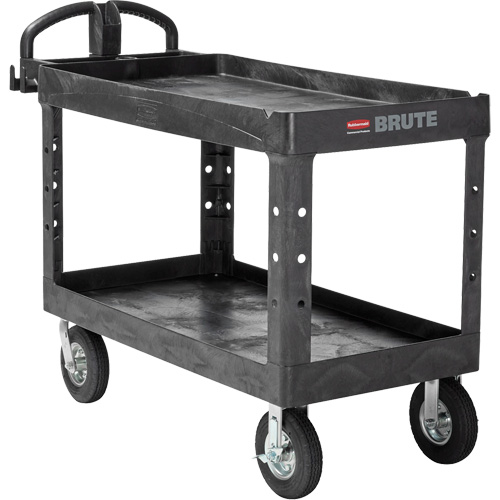 Chariot utilitaire robuste, 2 tiers, 25-1/4" x 33-1/4" x 55", Capacit&eacute; 750 lb Brunswick Fyr & Safety