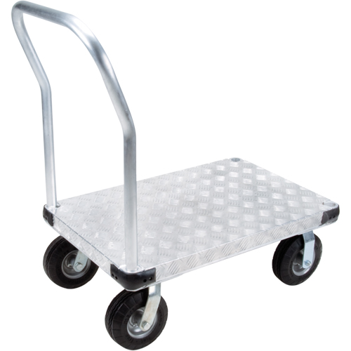 Aluminum Platform Truck, 24" W x 36" L, 1100 lbs. Cap., Flat Free Wheels Brunswick Fyr & Safety