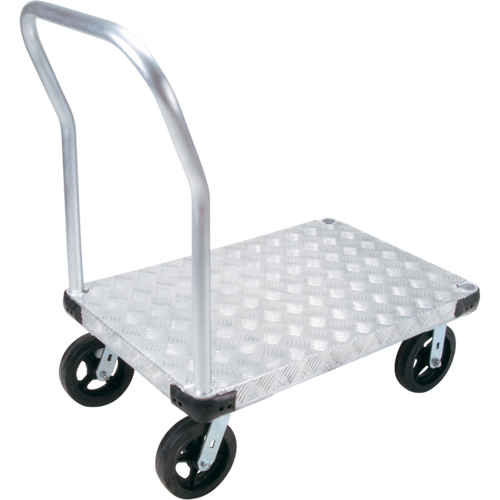 Aluminum Platform Truck, 24" W x 36" L, 2000 lbs. Cap., Mold-on Rubber Wheels Brunswick Fyr & Safety