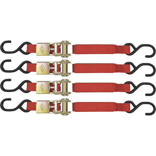 ITD-1154R Ratchet Tie Down Set, S-Hook, 1" W x 15' L, 1500 lbs. (680 kg) Working Load Limit Brunswick Fyr & Safety