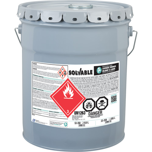 Professional Grade Lacquer Thinner, Pail, 18.9 L Brunswick Fyr & Safety