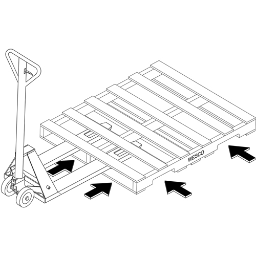 4-Way Hydraulic Pallet Truck, 48" L x 7" W, 4000 lbs. Capacity Brunswick Fyr & Safety