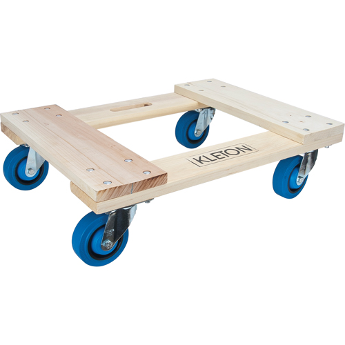 Hardwood Dolly, Rubber Wheels, 1400 lbs. Capacity, 18" W x 24" D x 7" H Brunswick Fyr & Safety