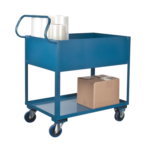 Deep Lipped Service Cart, 2 Tiers, 24" W x 47" H x 36" D, 1200 lbs. Capacity Brunswick Fyr & Safety