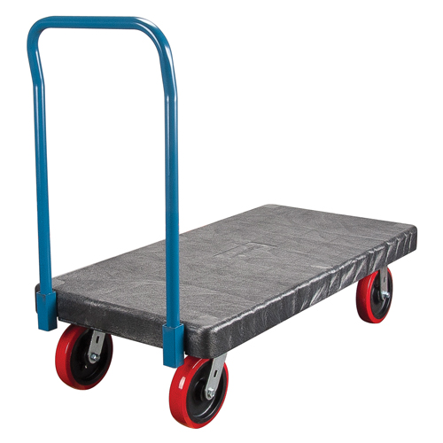 Plastic Platform Truck, 48" L x 24" W, 2500 lbs. Cap., Polyurethane Wheels Brunswick Fyr & Safety