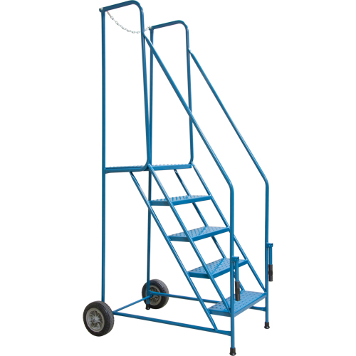 Trailer Access Rolling Ladder with Rails, 4 Steps, 22" Step Width, 37" Platform Height, Steel Brunswick Fyr & Safety