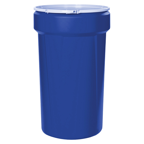 Nestable Polyethylene Drum, 55 US gal (45 imp. gal.), Open Top, Blue Brunswick Fyr & Safety