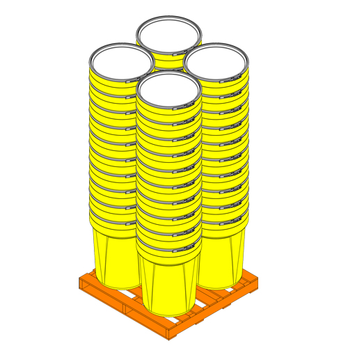 Nestable Polyethylene Drum, 30 US gal (25 imp. gal.), Open Top, Yellow Brunswick Fyr & Safety