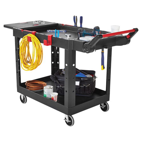 Chariot utilitaire robuste et polyvalent, 2 tiers, 17-3/4" x 36" x 46-1/5", Capacit&eacute; 500 lb Brunswick Fyr & Safety